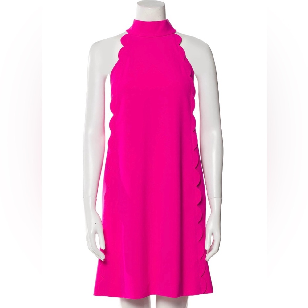 Ted Baker London Vibrant Pink Scalloped Mini Dress